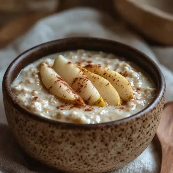 Overnight Oats with Cinnamon and Pear