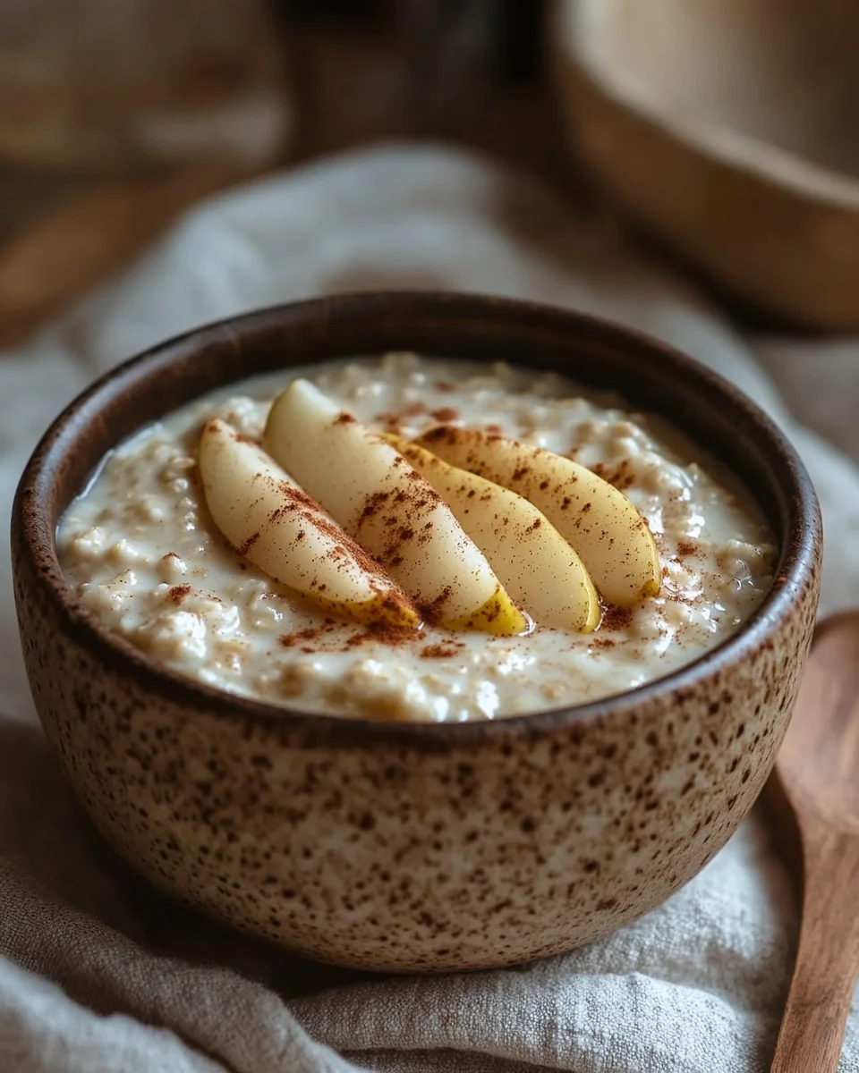 Overnight Oats with Cinnamon and Pear