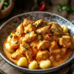 Paprika-Sahne-H&auml;hnchen mit Gnocchi
