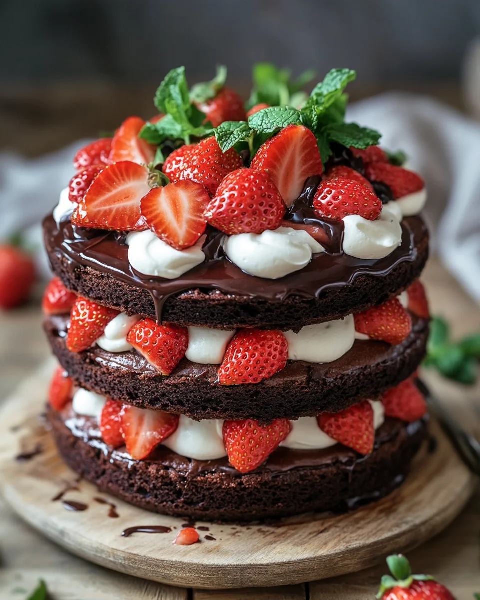 Saftige Erdbeer-Schoko-Torte