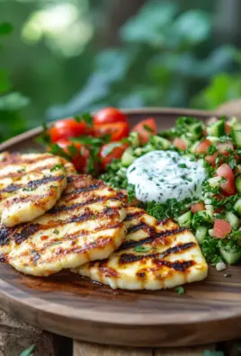 Würziger Halloumi mit Tabbouleh und Minzjoghurt