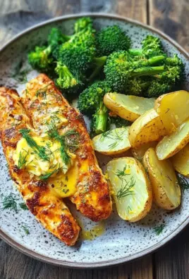 Zitronenbutterlachs mit knusprigen Kartoffeln und Brokkoli